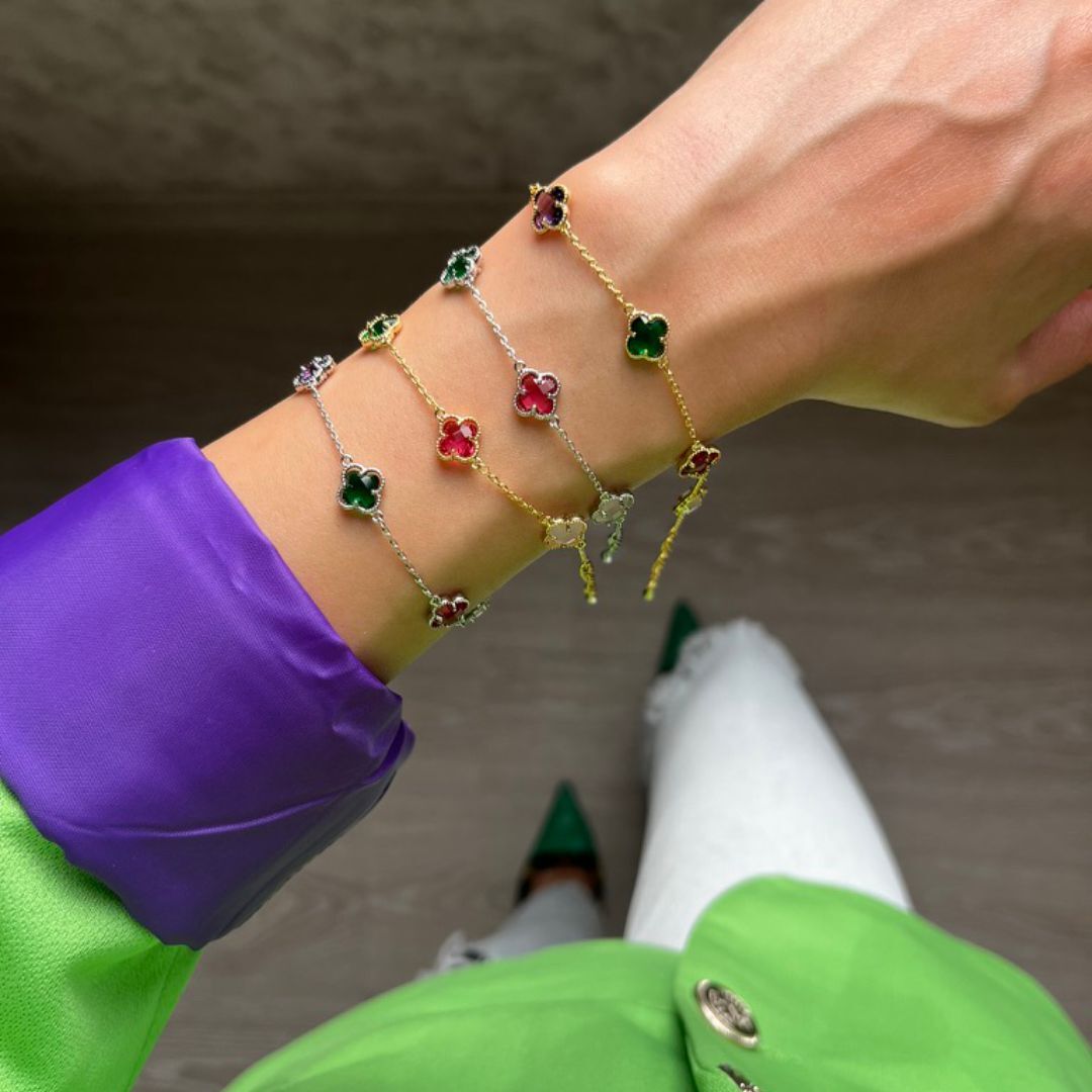 Parla Lucky Clover Elite Renkli Bileklikler