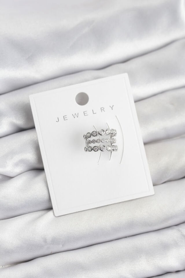 Gümüş Renk Zirkon Taşlı Pirinç Kıkırdak Earcuff Küpe