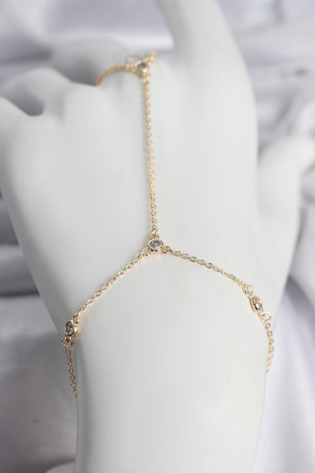 Pirinç Gold Renk Zirkon Taşlı Kadın Şahmeran