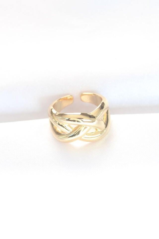 Düğüm Model Gold Renk Ayarlanabilir Yüzük