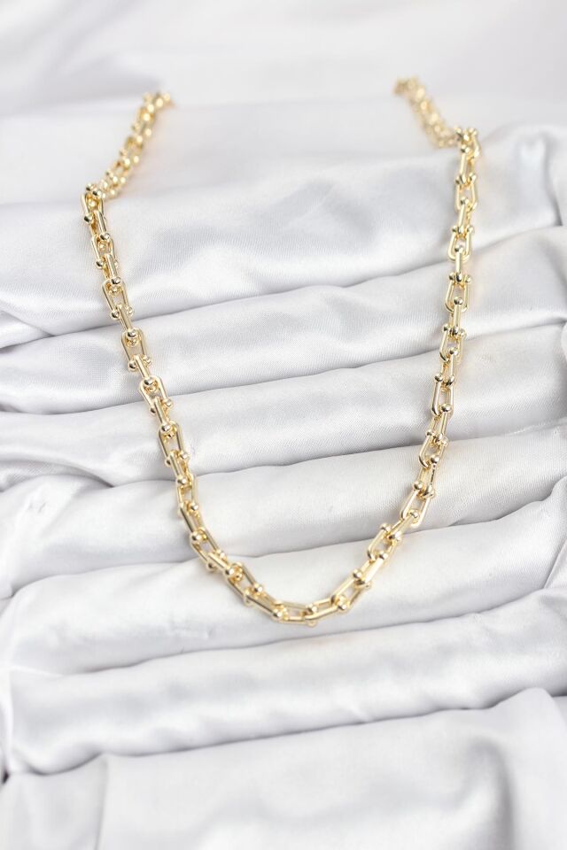 Gold Renk Pirinç Tifani Model Kadın Kolye