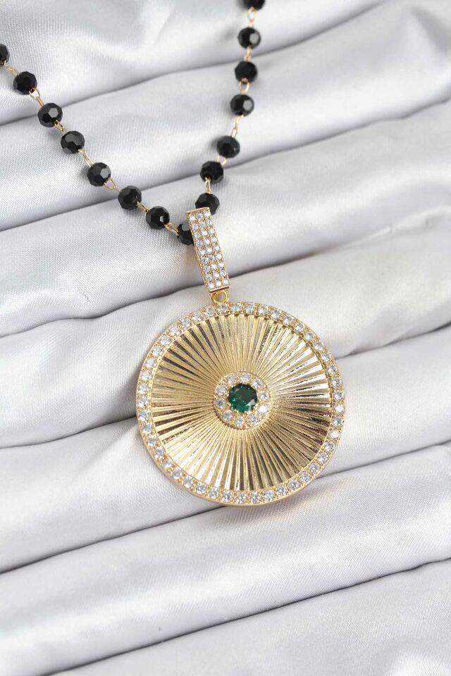 316L Çelik Zincir Kristal Boncuklu Kadın Kolye