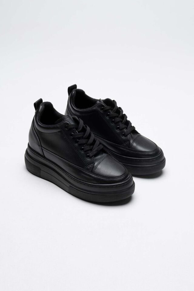 Kadın Gizli Topuk Siyah Spor Ayakkabı