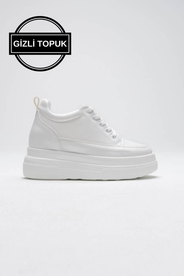 Kadın Gizli Topuk Beyaz Spor Ayakkabı