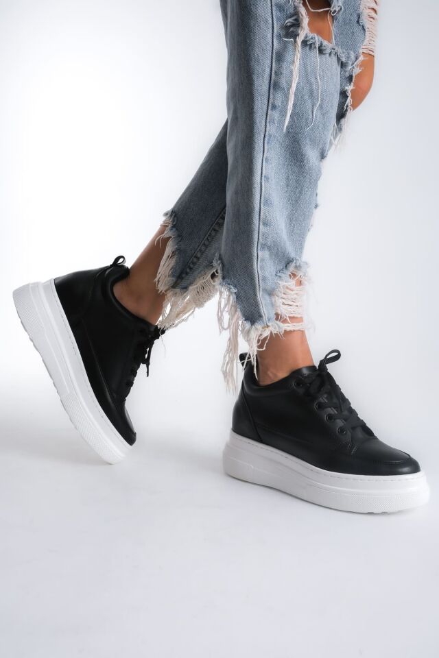 Kadın Gizli Topuk Siyah BT Spor Ayakkabı