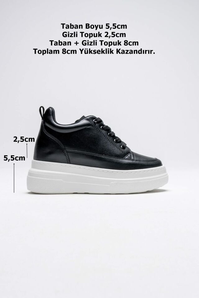 Kadın Gizli Topuk Siyah BT Spor Ayakkabı