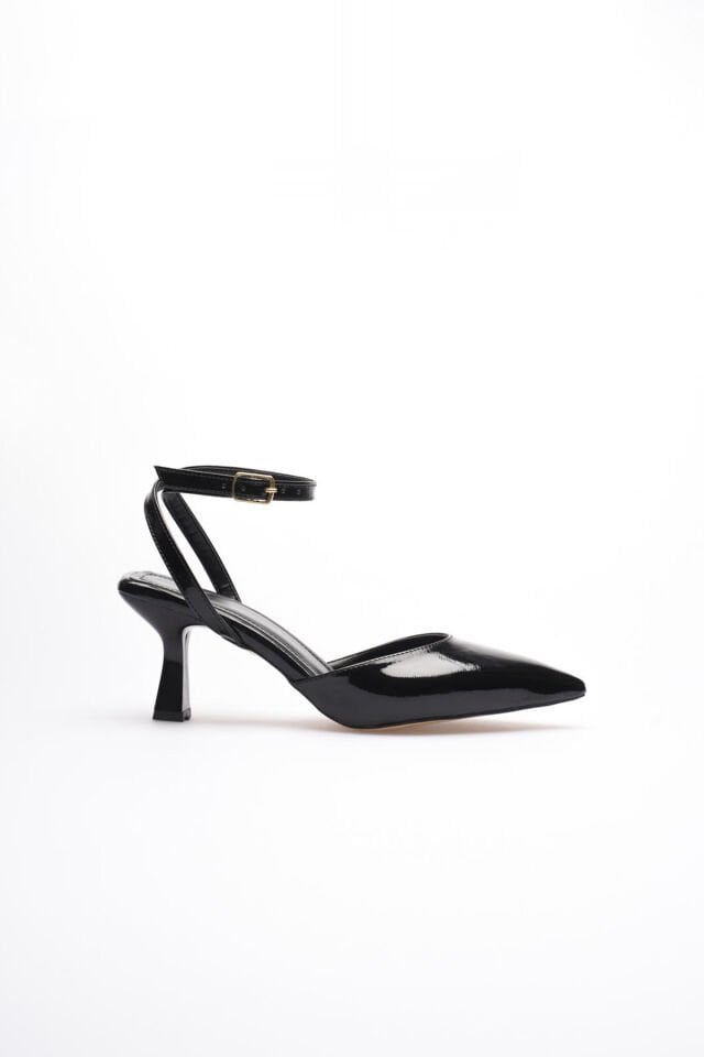 Kadın Siyah Rugan Topuklu Ayakkabı TR03MS02A