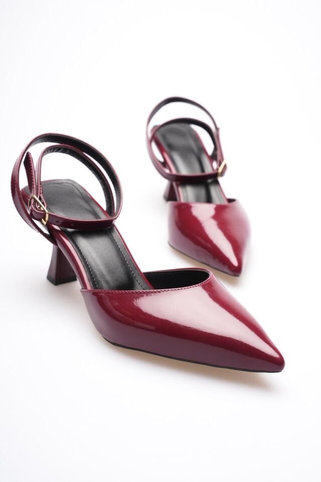 Kadın Bordo Rugan Topuklu Ayakkabı TR03MS02D