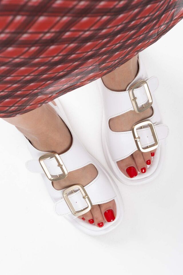 Beyaz Cilt Kadın Sandalet TR17MY02B