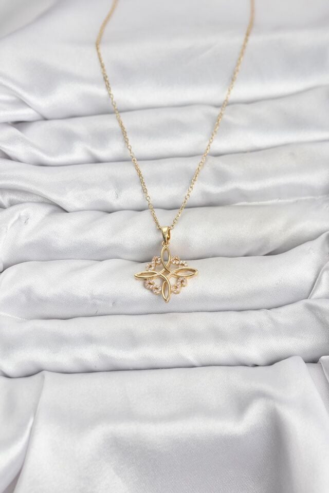 316L Çelik Zincir Gold Renk Sonsuzluk Model Zirkon Taşlı Kadın Kolye