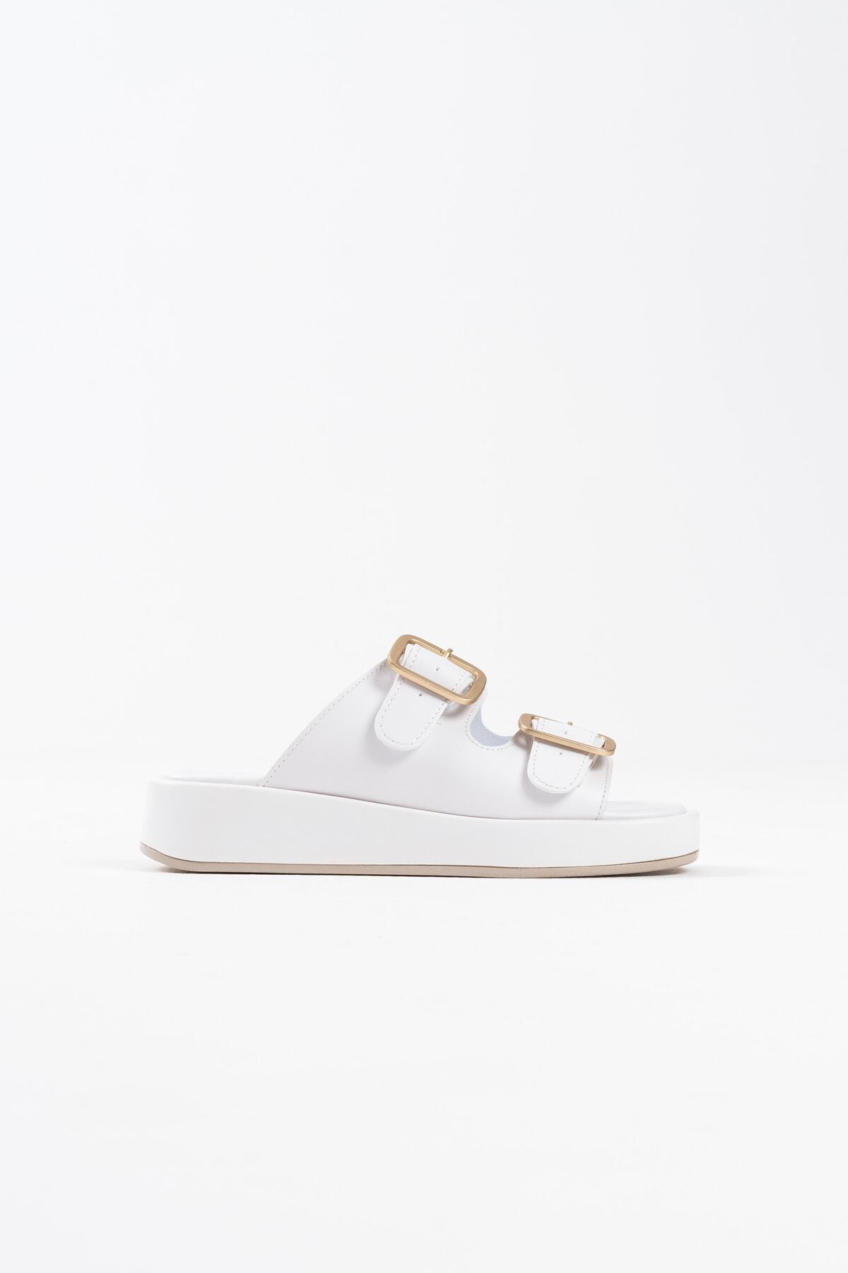 Beyaz Cilt Tokalı Terlik TR17MY01B