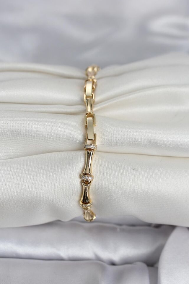 Pirinç Gold Renk Kemik Model Kadın Bileklik