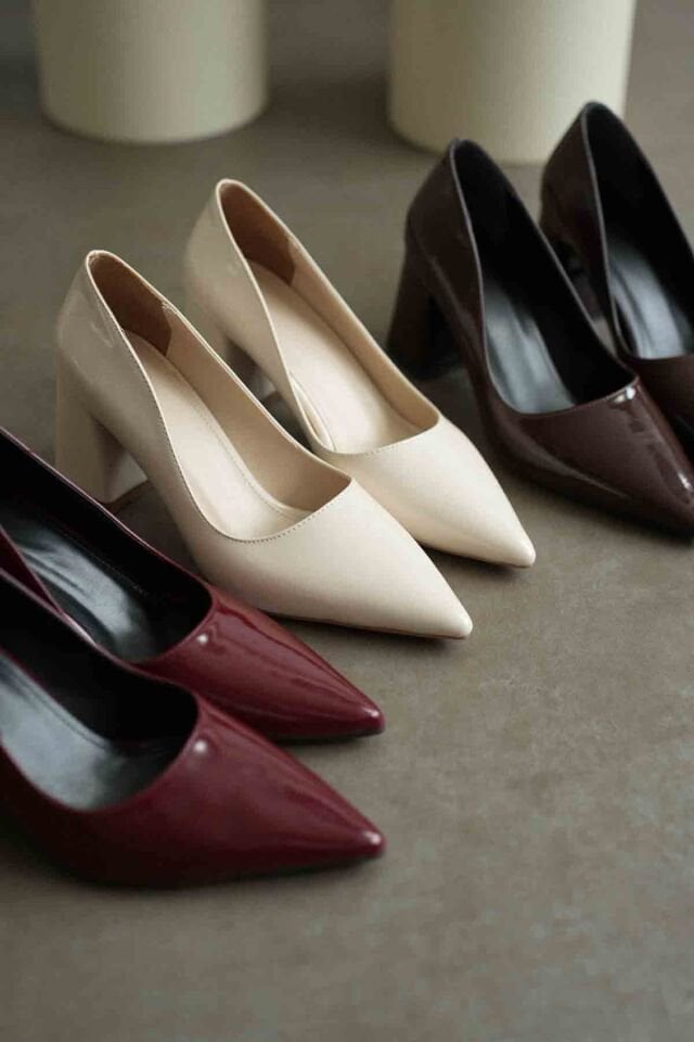 Acı Kahve Rugan Kadın Topuklu Ayakkabı TR08MS16F