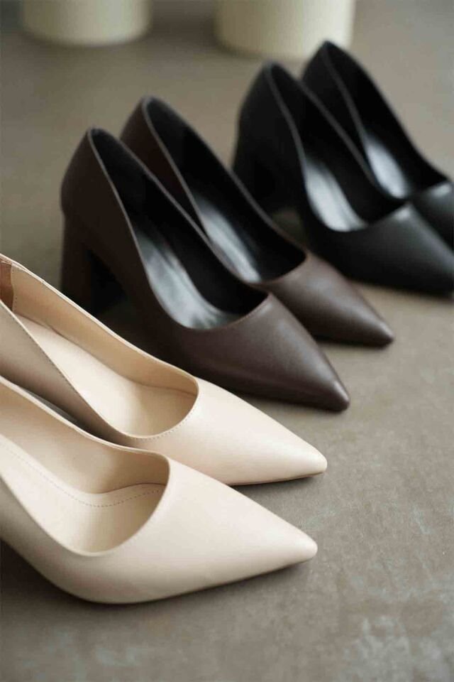 Acı Kahve Cilt Kadın Topuklu Ayakkabı TR08MS16C