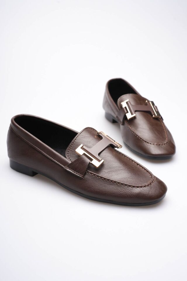 Kadın Acı Kahve Şık Tokalı Günlük Ayakkabı TR27MS05C