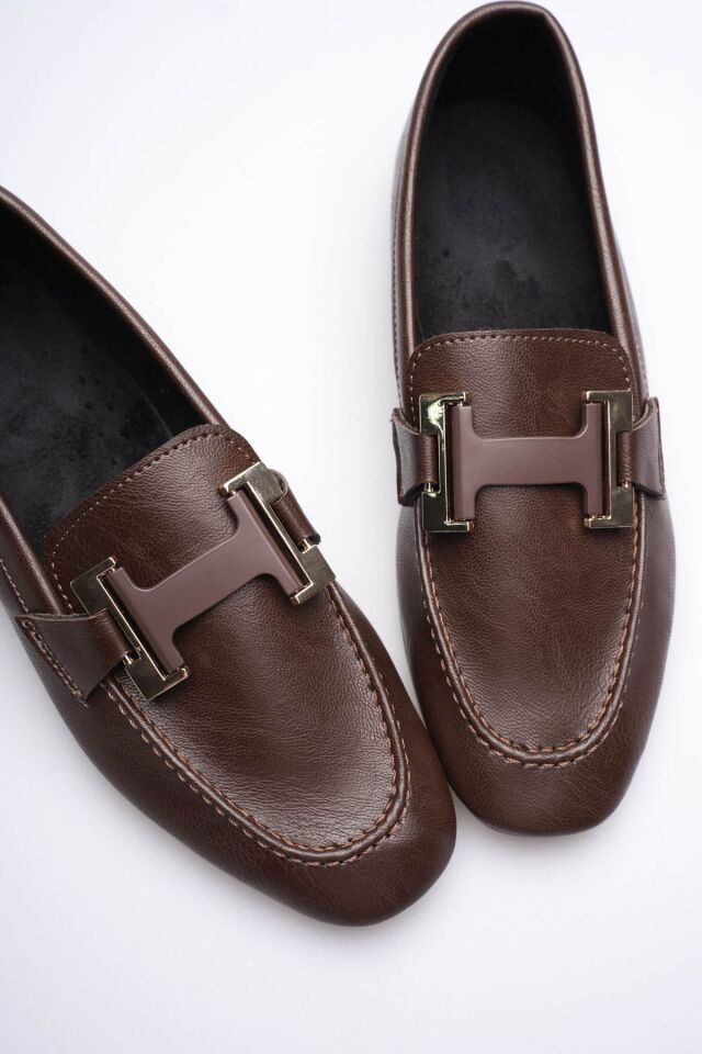 Kadın Acı Kahve Şık Tokalı Günlük Ayakkabı TR27MS05C