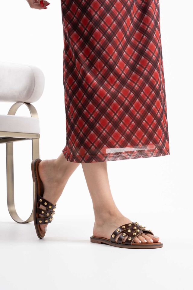 Acı Kahve Hakiki Deri Terlik TR31MY68F