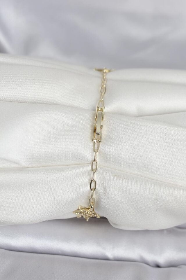 Pirinç Gold Renk Kutup Yıldızı Model Kadın Bileklik