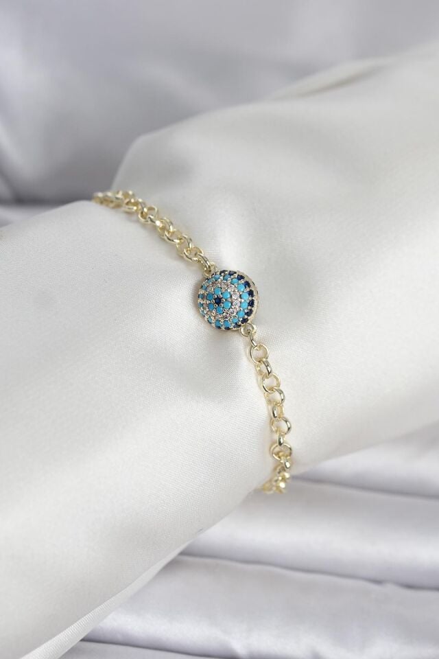 Pirinç Gold Renk Nazar Model Kadın Bileklik