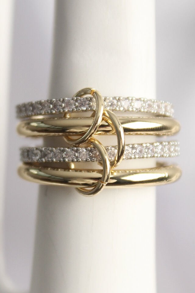 Pirinç Mix Renk Zirkon Taşlı 4'Lü Kadın Yüzük