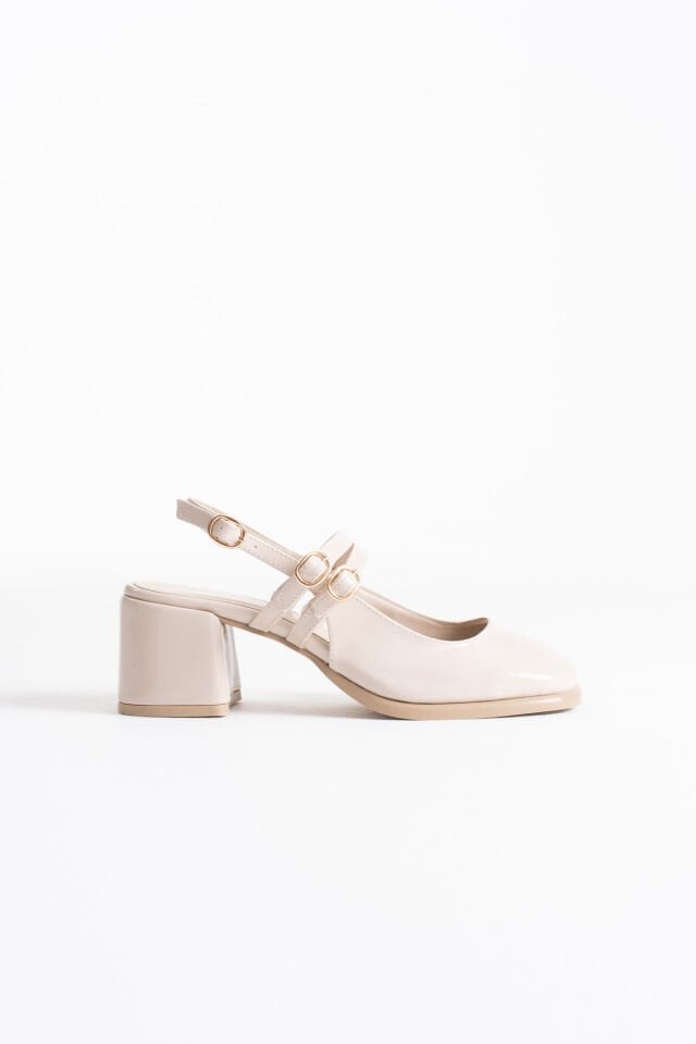 Bej Rugan Kadın Topuklu Ayakkabı TR02MS03B