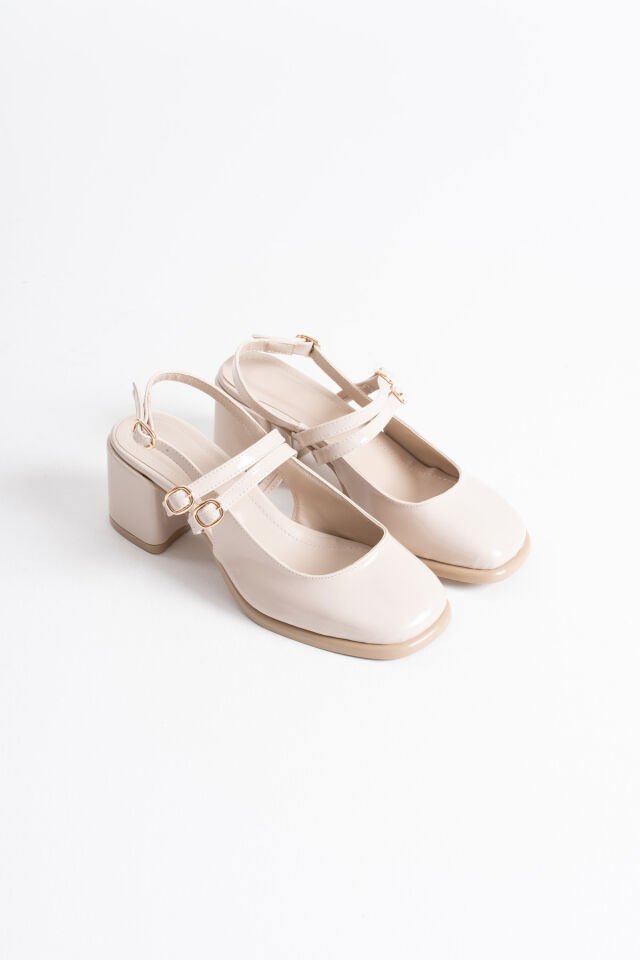 Bej Rugan Kadın Topuklu Ayakkabı TR02MS03B