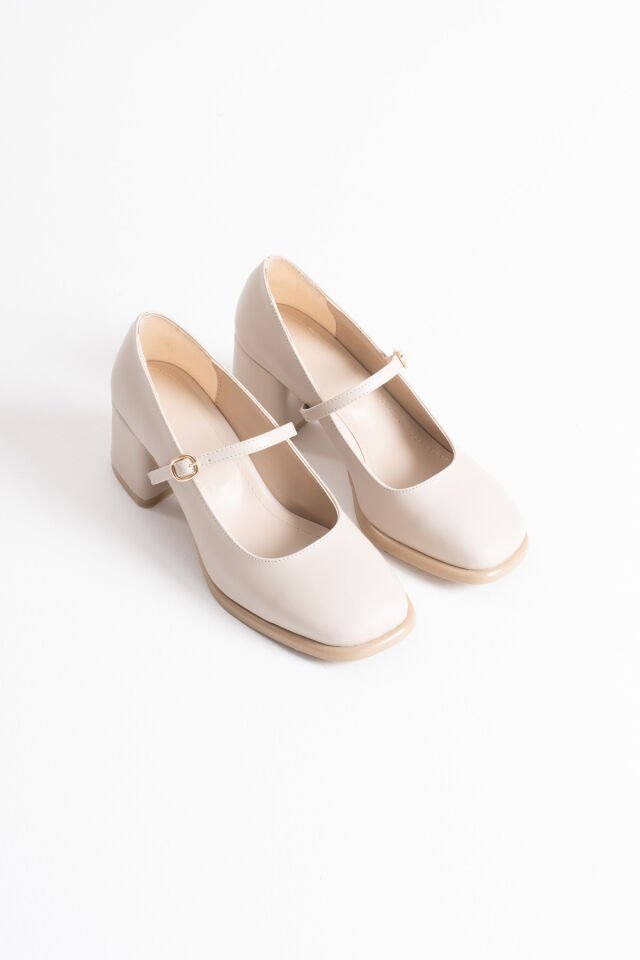 Bej Rugan Kadın Topuklu Ayakkabı TR02MS02B