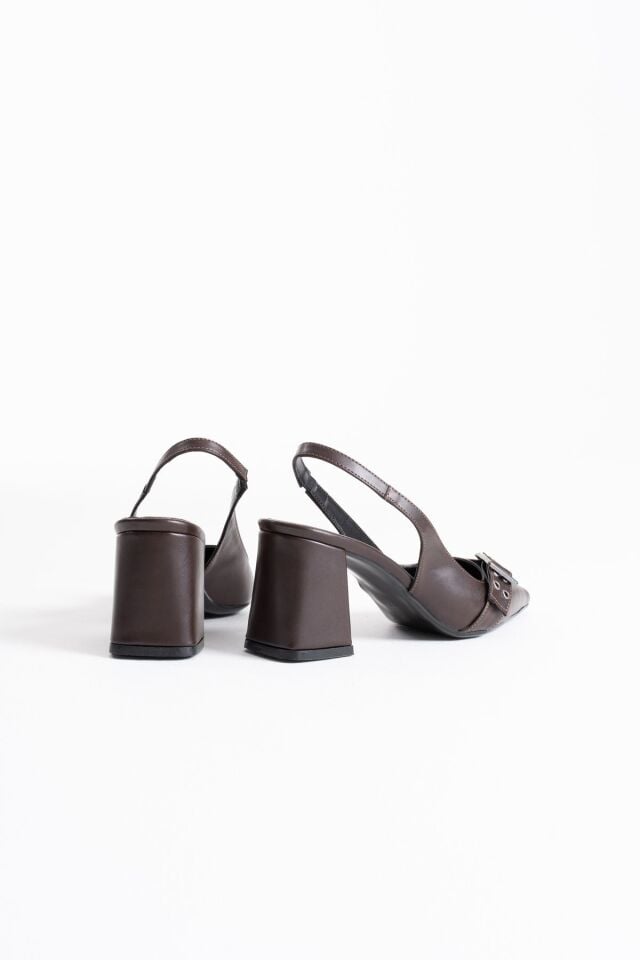 Acı Kahve Cilt Kadın Topuklu Ayakkabı TR08MS07F