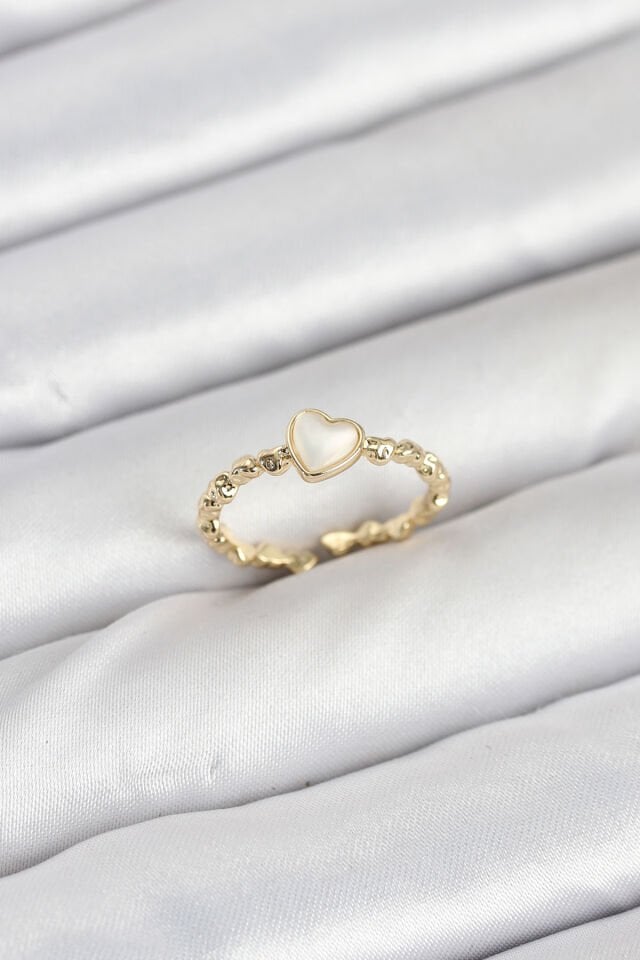 Pirinç Gold Renk Kalpli Model Kadın Yüzük