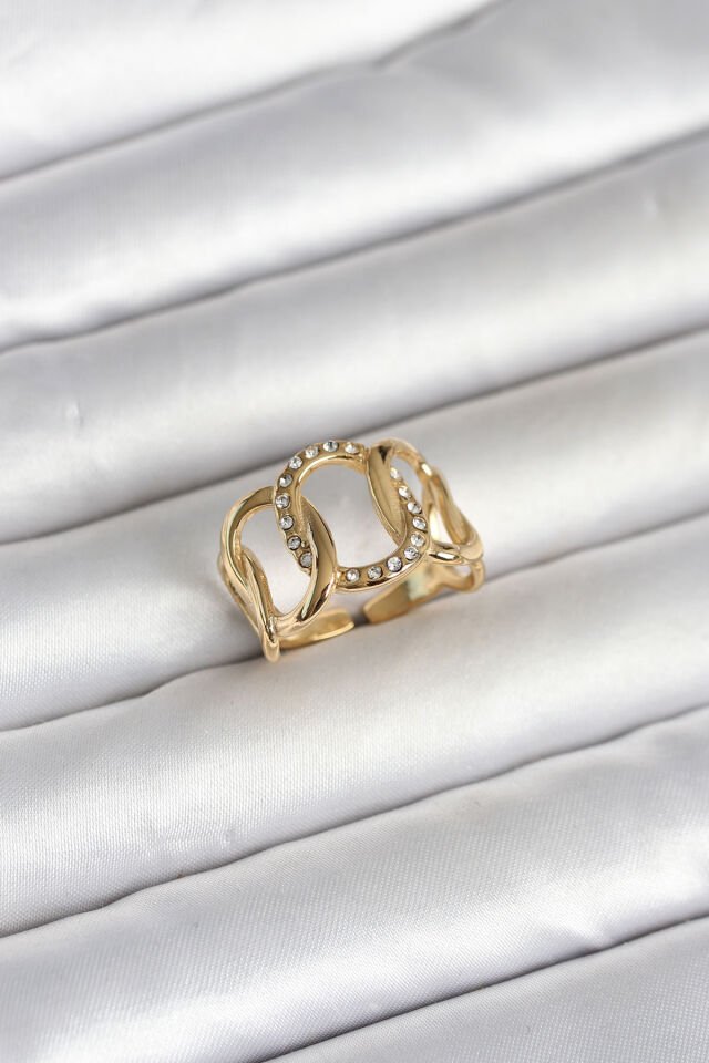 316L Çelik Gold Renk Samanyolu Model Kadın Yüzük