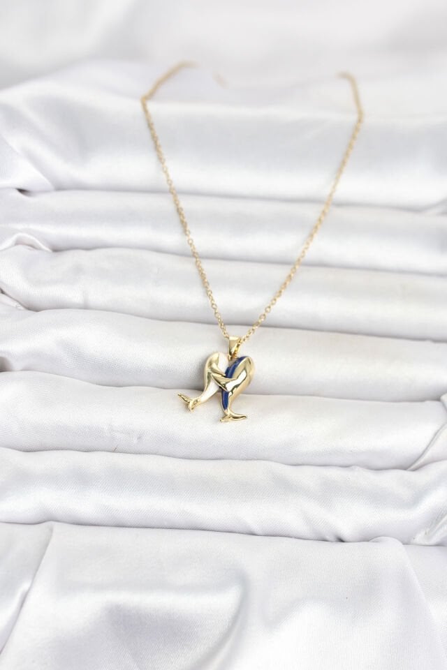 316L Çelik Zincir Gold Renk Dolphin Model Kadın Kolye