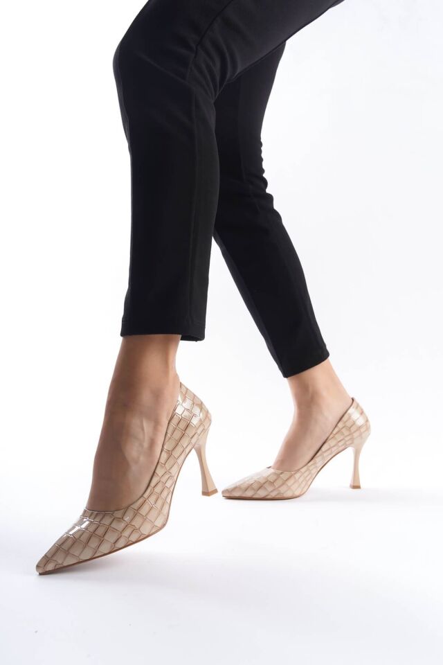 Kadın Nude Kroko Rugan Stiletto TR08MS10D