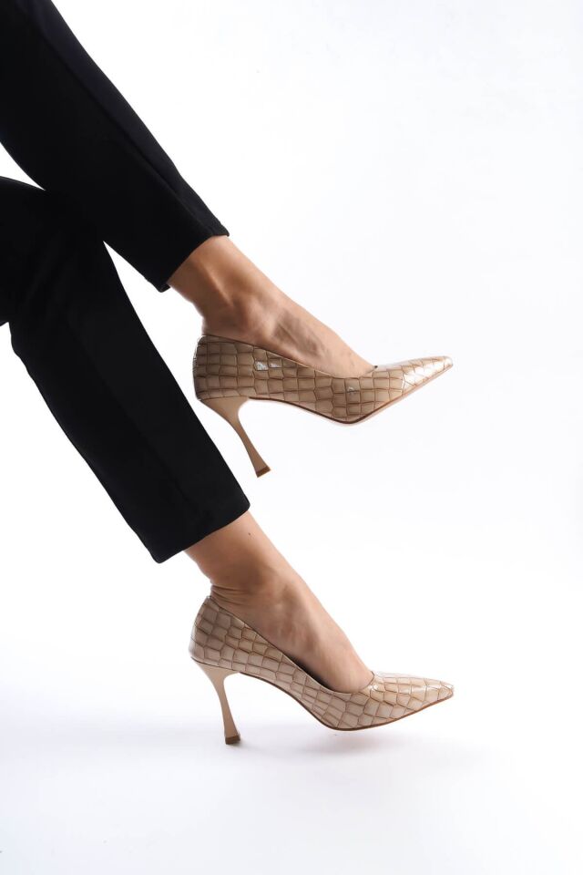 Kadın Nude Kroko Rugan Stiletto TR08MS10D