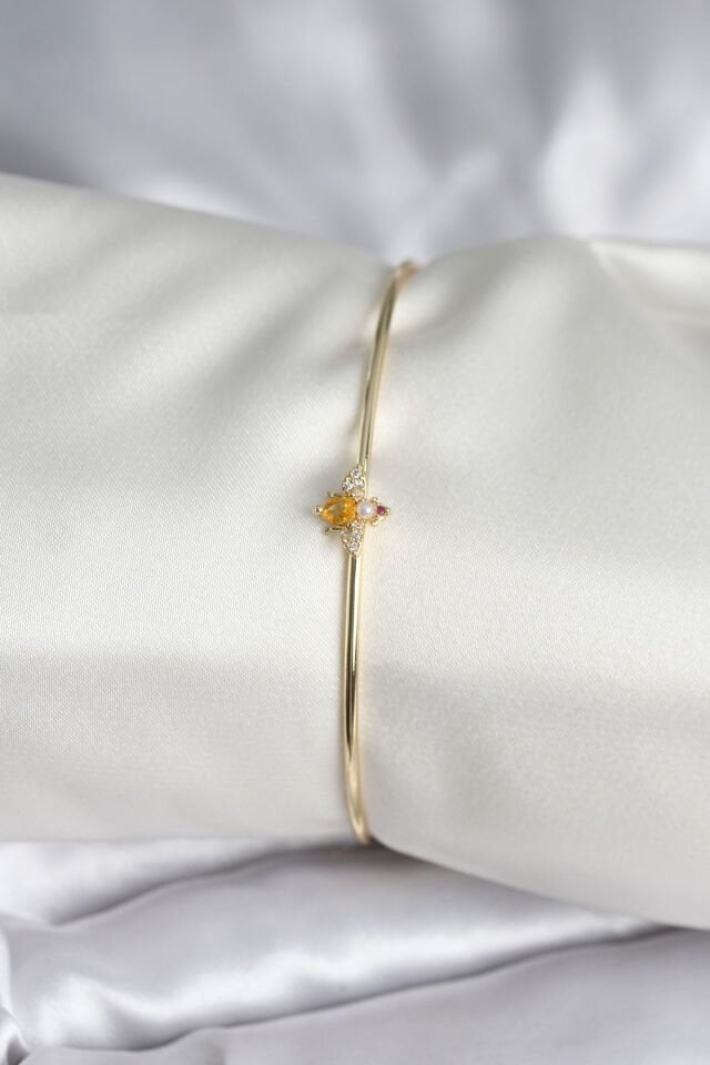 Sinek Figürlü Gold Renk Pirinç Kadın Bileklik