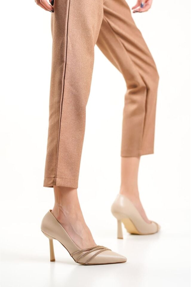 Nude Taşlı Kadın Ayakkabı TR08MS14C