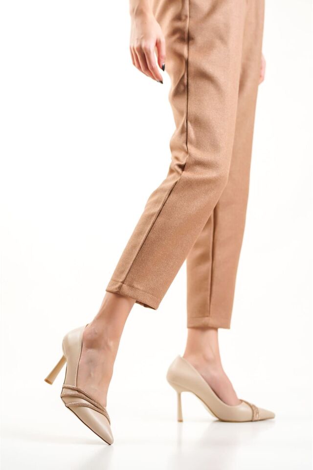 Nude Taşlı Kadın Ayakkabı TR08MS14C