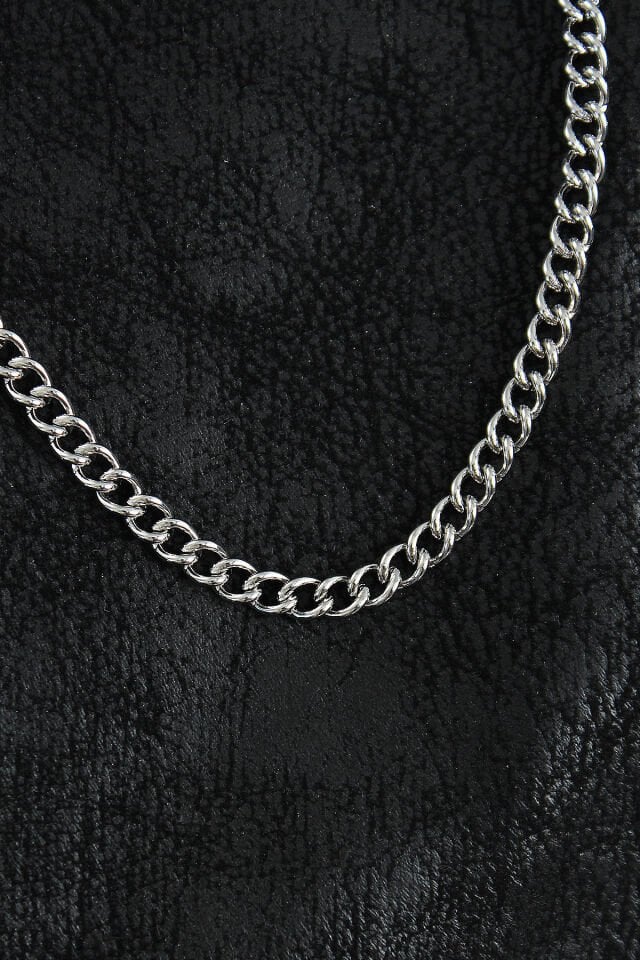 316L Çelik Klasik Oval Zincir Model Gümüş Renk Erkek Kolye