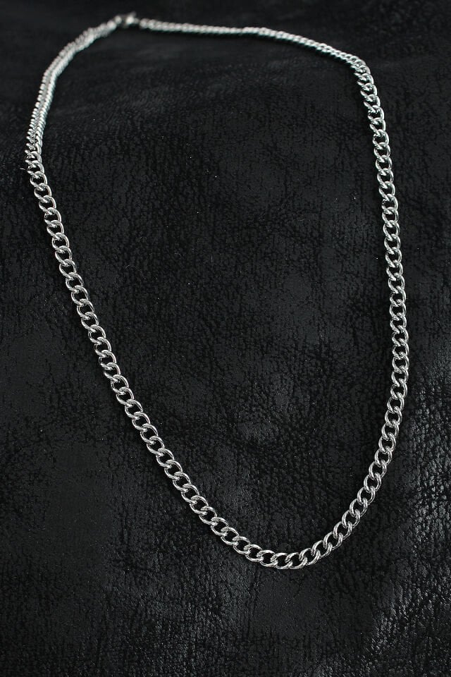 316L Çelik Klasik Oval Zincir Model Gümüş Renk Erkek Kolye