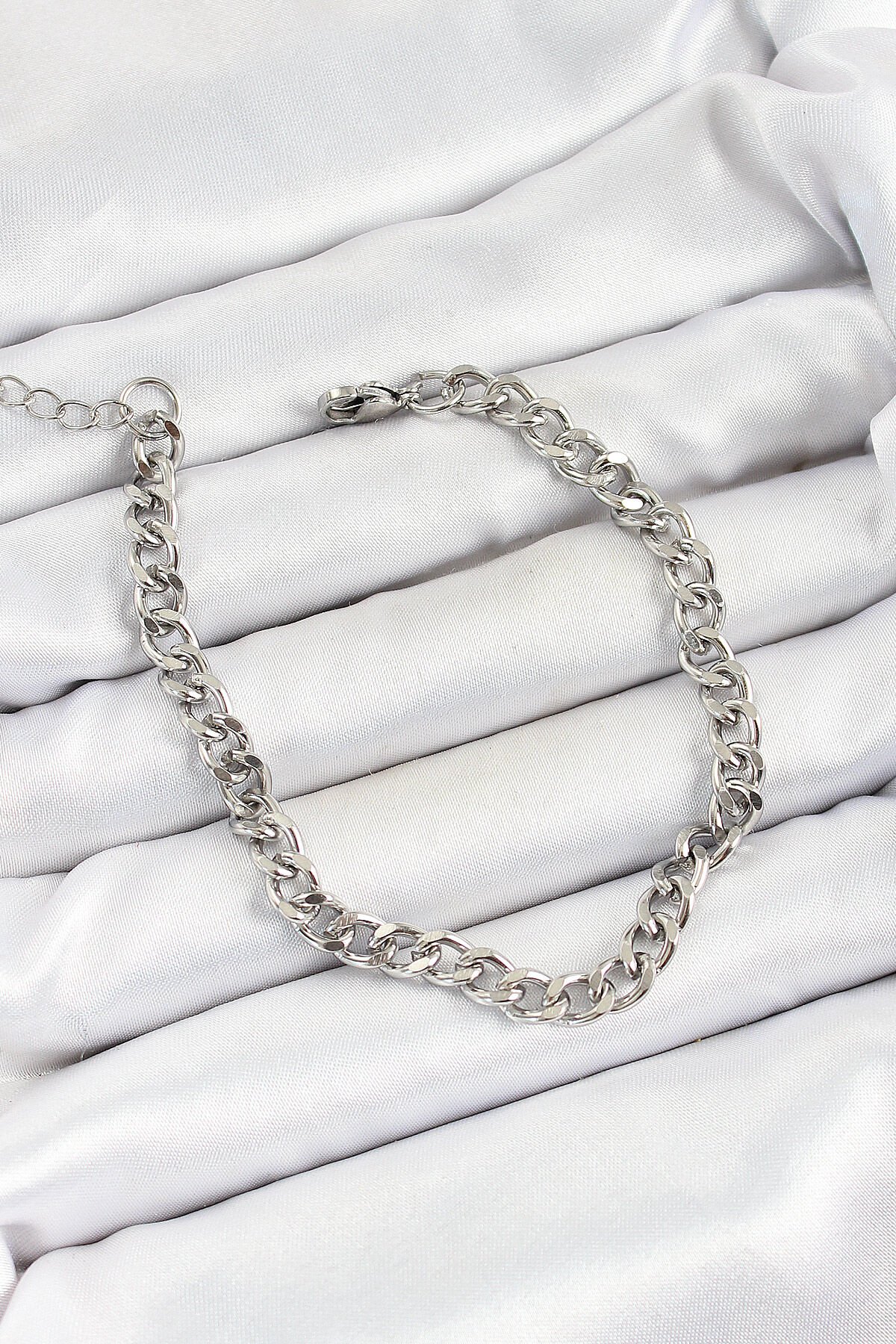 316L Çelik Gümüş Renk Zincir Erkek Bileklik