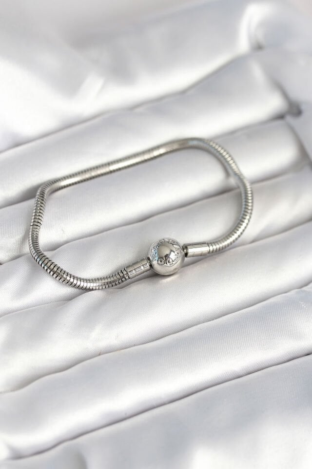Gümüş Renk Pirinç Charm Bileklik