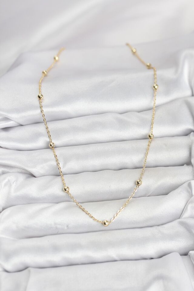 CM Gold Renk Top Zincirli Kadın Kolye