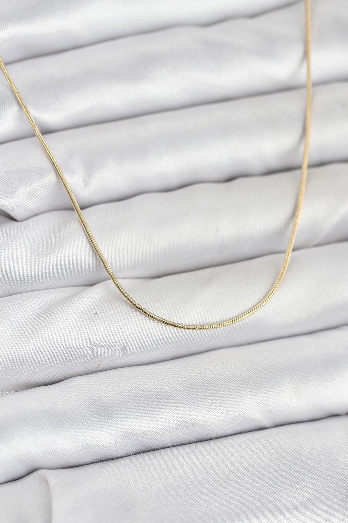 CM 14K Gold Renk Yılan Zincir Model Kadın Kolye