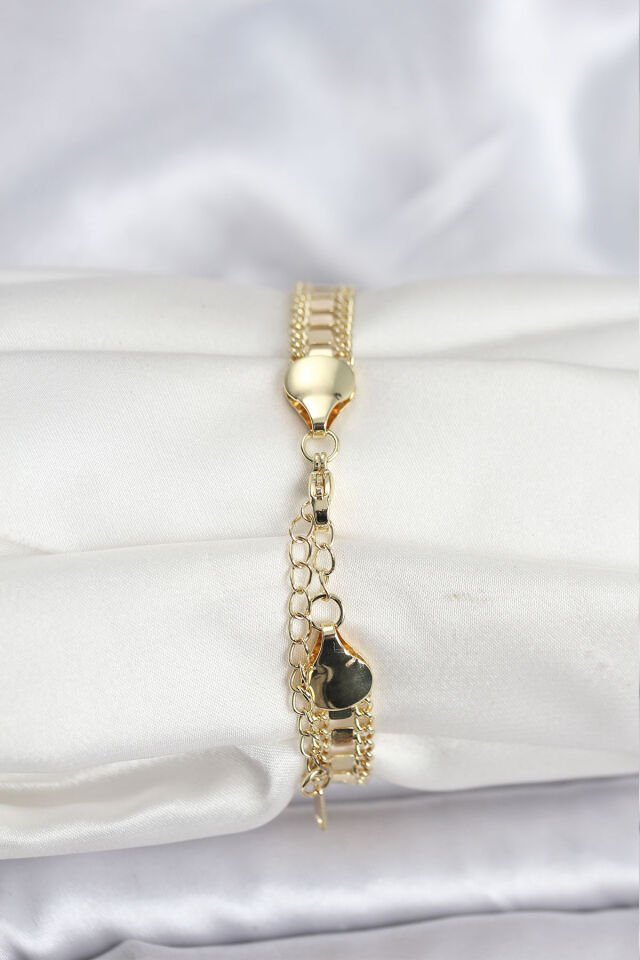 316L Çelik Gold Renk Pullu Zincir Model Kadın Bileklik