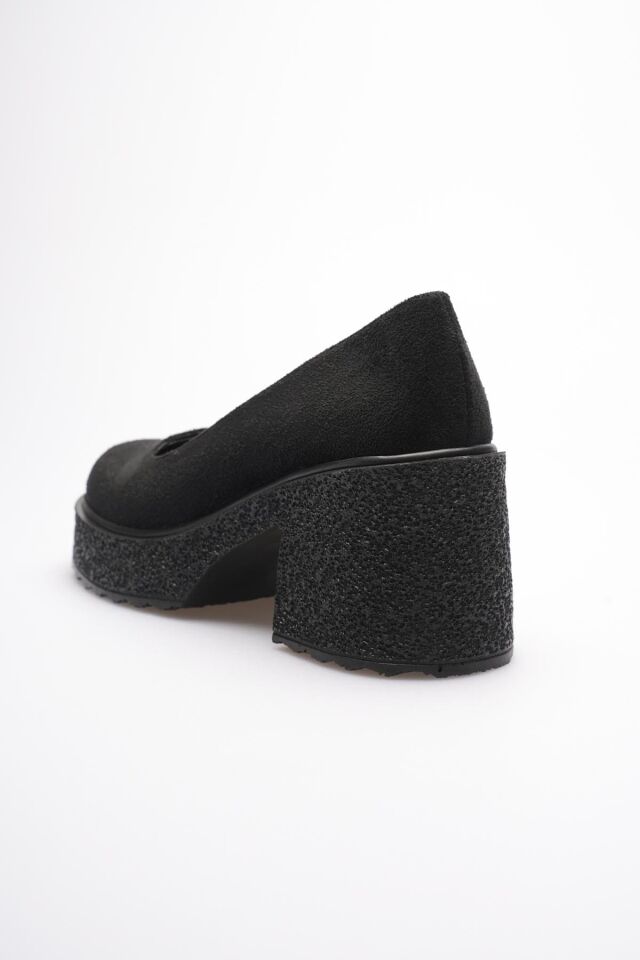 Siyah Süet Kadın Günlük Ayakkabı TR06MS04E