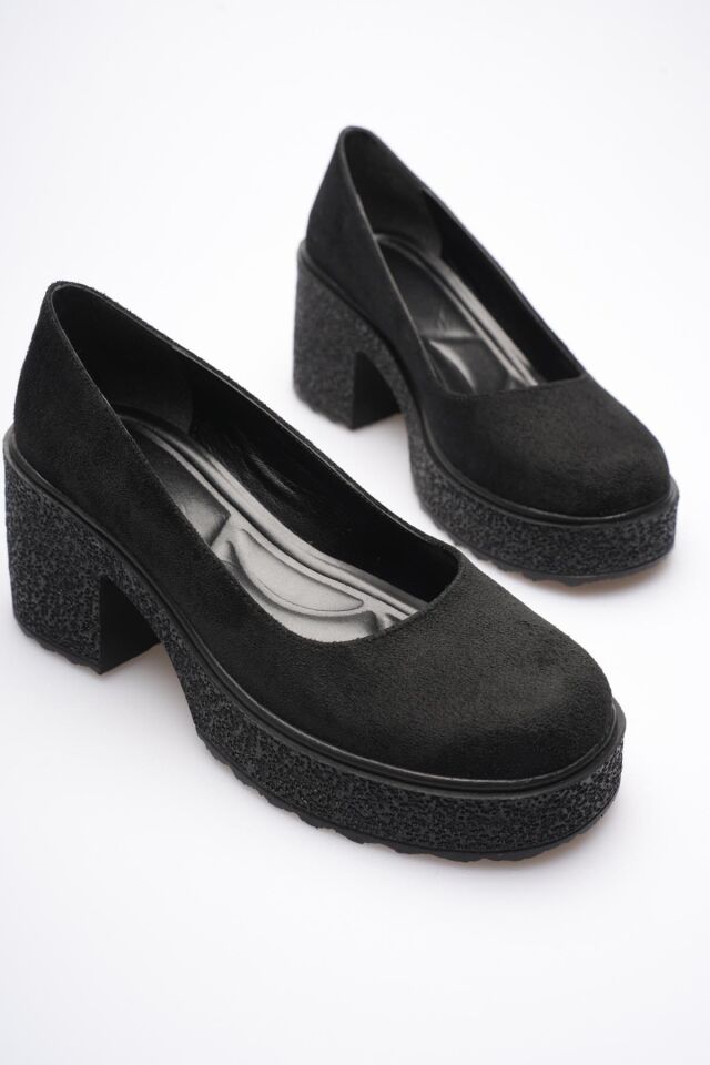 Siyah Süet Kadın Günlük Ayakkabı TR06MS04E