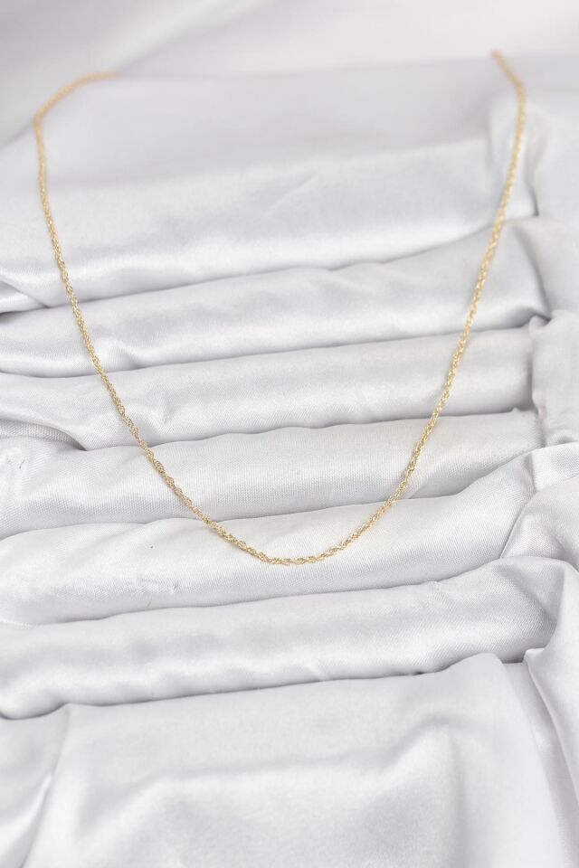 CM 14K Gold Renk Burgu Model 60 cm Kadın Kolye