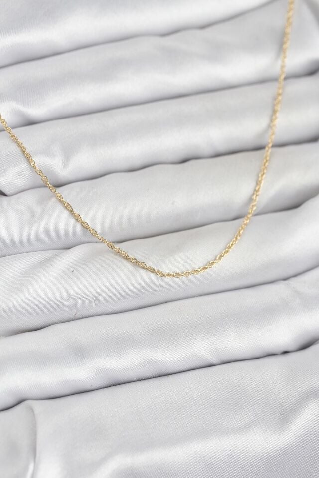 CM 14K Gold Renk Burgu Model 60 cm Kadın Kolye