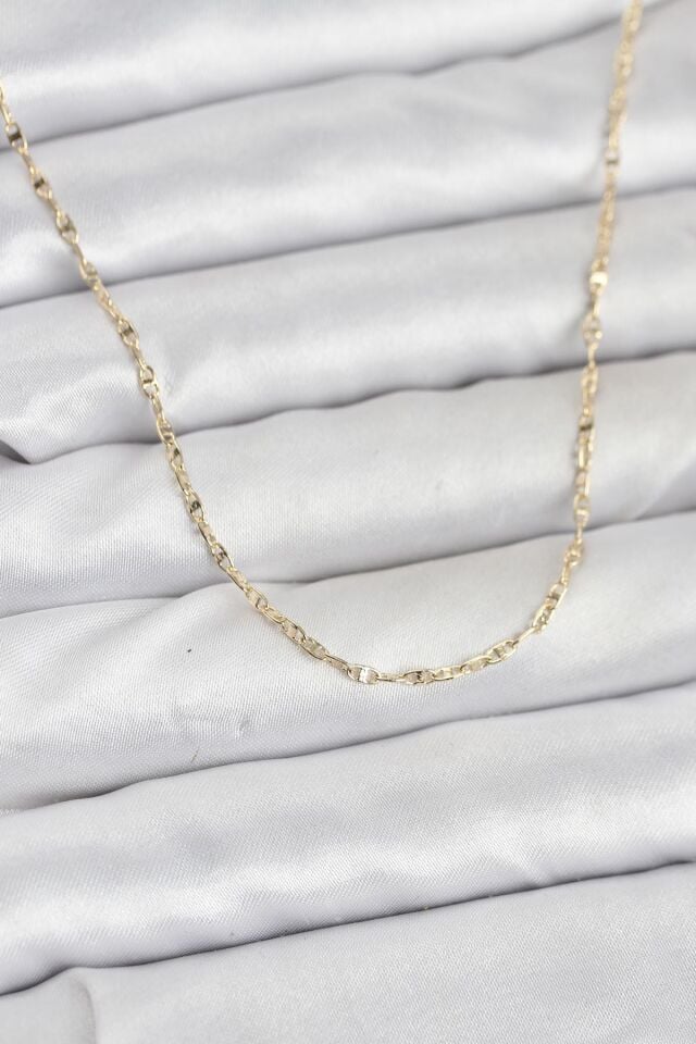 CM 14K Gold Renk Gemici Zincir Model 60 cm Kadın Kolye