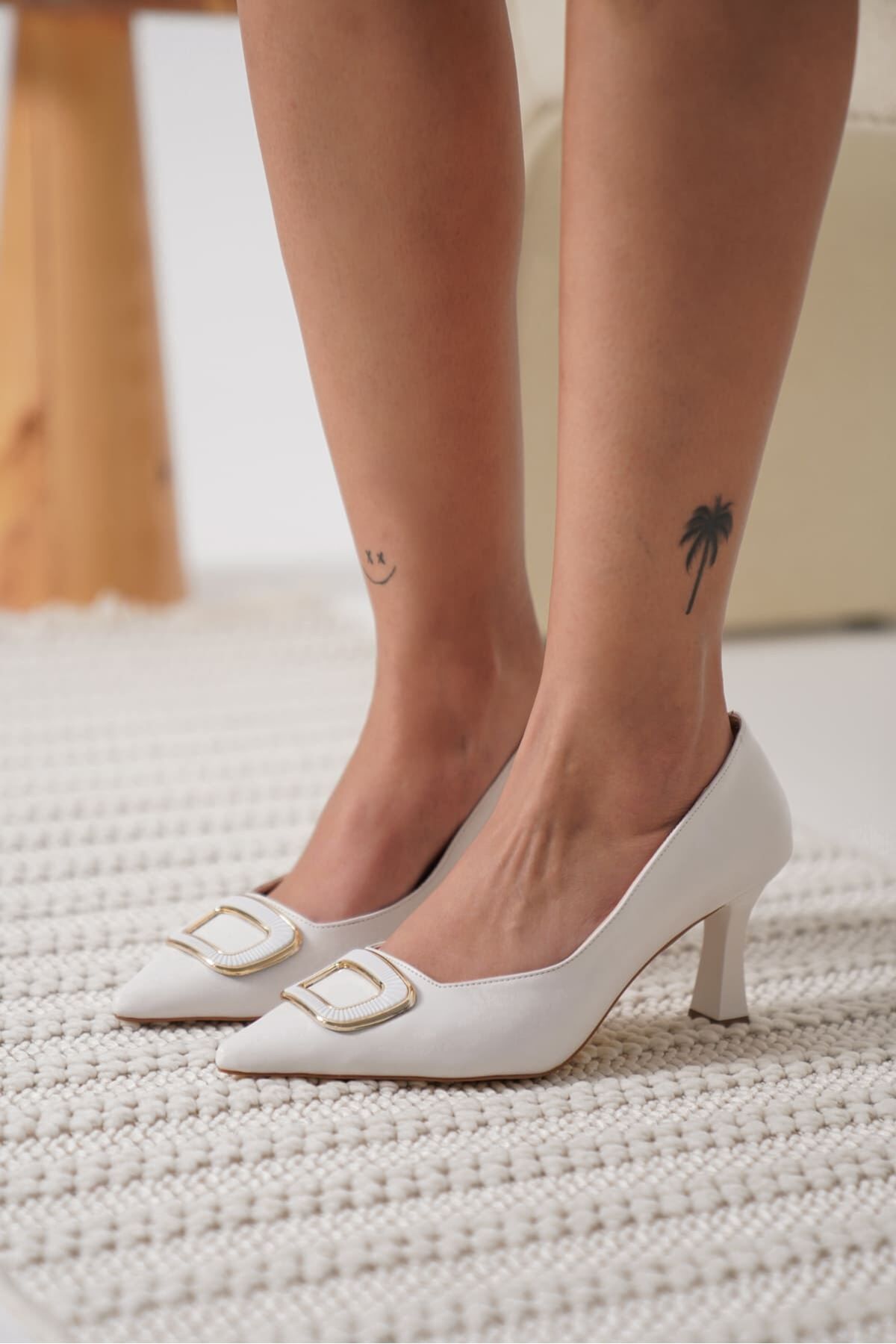 Kadın Beyaz Topuklu Ayakkabı TR12MS07B