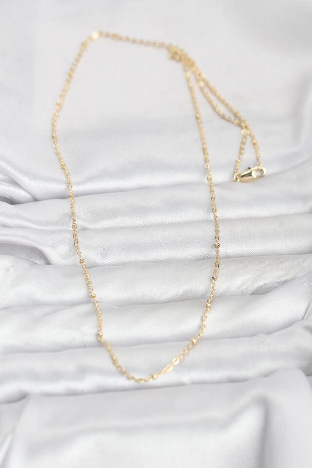 CM 14K Gold Renk Burgu Model 60 cm Kadın Kolye